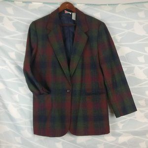 Vintage blazer, Vintage Oversized Plaid Power Blazer with Pockets 14